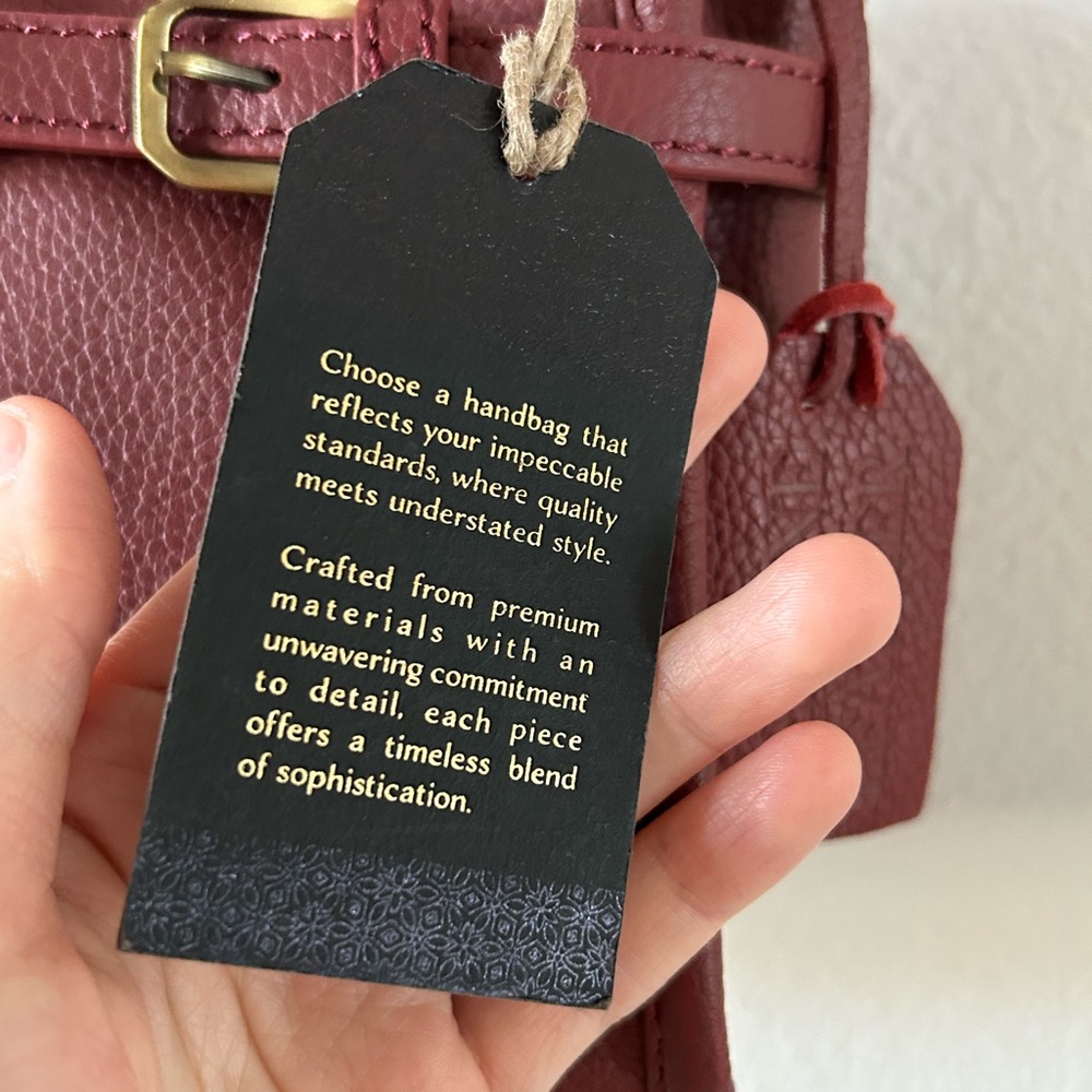 Handmade In India Genuine Leather Crossbody Satchel Bag Maroon OS - Picture 3 of 13